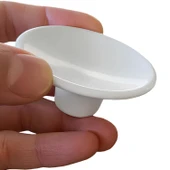 Plastik Çanak Kulp Beyaz Düğme Tek Vidalı Mobilya Mutfak Dolap Dolabı Çekmece Kulbu Kulpları - 3