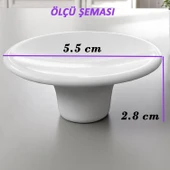 Plastik Çanak Kulp Beyaz Düğme Tek Vidalı Mobilya Mutfak Dolap Dolabı Çekmece Kulbu Kulpları - 2