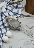 Paslanmaz Mutfak Süzgeç Seti - 3lü Sebze Makarna Süzgeci Takımı - 3 Parça, Küçük Boy - 1