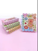 Honey Bear Cırtlı Cep Boy Sevimli Ayıcık Mini Not Defteri (7x8 cm) - Mavi - 1