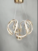 3 RENK BÜYÜK TEK TOP LED AVİZE GOLD - 4