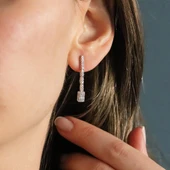 Baget Taşlı Sarkıt Modeli Gümüş Set thumbnail 5