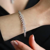 Zirkon Taşlı Başak Modeli Gümüş Set thumbnail 4