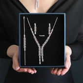 Zirkon Taşlı Başak Modeli Gümüş Set thumbnail 8