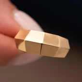 Köşeli Geometrik 14 Ayar Altın Yüzük - 2
