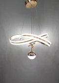 3 RENK ÇİFT ŞERİT MODERN LED AVİZE GOLD - 3