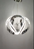 ÇİFT ŞERİTLİ MODERN LED AVİZE KROM - 1