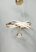3 RENK ÇİFT ŞERİT MODERN LED AVİZE GOLD - 4
