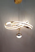 3 RENK ÇİFT ŞERİT MODERN LED AVİZE GOLD - 2