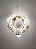 ÇİFT ŞERİTLİ MODERN LED AVİZE GOLD - 1