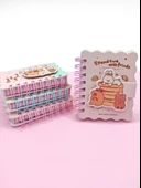 Capybara Tavşan Ayı Cırtlı Cep Boy Mini Not Defteri (7x8 cm) - Beyaz thumbnail 1