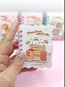 Capybara Tavşan Ayı Cırtlı Cep Boy Mini Not Defteri (7x8 cm) - Beyaz thumbnail 2