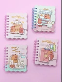 Capybara Tavşan Ayı Cırtlı Cep Boy Mini Not Defteri (7x8 cm) - Beyaz thumbnail 5