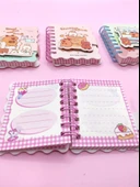 Capybara Tavşan Ayı Cırtlı Cep Boy Mini Not Defteri (7x8 cm) - Beyaz thumbnail 4