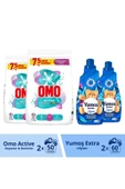 Omo Toz Deterjan 7.5 Kg X 2 Yumoş Lilyum Konsantre Çamaşır Yumuşatıcı 1440 ml 60 Yıkama X 2 - 1