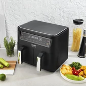 Schafer Fit Fry Dual Dijital Airfryer/sıcak Hava Fritözü Çok Amaçlı Pişirici-Siyah - 2