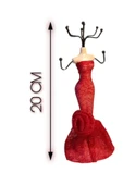 Yenigeldi Kırmızı Renk (20 CM) Moda Heykel Şeklinde Takı Standı, Takılık, Küpelik, Takı Dolabı Düzenleyici - 1