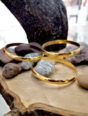 14 Ayar Hediyelik Takı Bileziği 7 mm Düz Bombe thumbnail 7