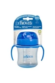 Dr.Brown's Yumuşak Uçlu Alıştırma Bardağı 180 ML 6 Ay Mavi - 1