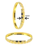 Benekli Model Hediyelik Takı Bileziği 8 MM Oluklu thumbnail 1