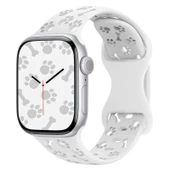 Apple Watch 42/44/45/46/49mm Kordon Kabartmalı Gonca Kiraz Silikon Kordon 2/3/4/5/6/se/7/8/9/10/ultra - 9