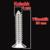 Sunta Vidası Sivri Uçlu Ahşap Tahta Ağaç Mobilya Ayak Kulp Vidası 4x30 Mm Paket 500 Adet thumbnail 2