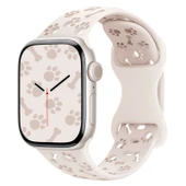 Apple Watch 42/44/45/46/49mm Kordon Kabartmalı Gonca Kiraz Silikon Kordon 2/3/4/5/6/se/7/8/9/10/ultra - 12