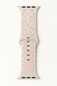Apple Watch 42/44/45/46/49mm Kordon Kabartmalı Gonca Kiraz Silikon Kordon 2/3/4/5/6/se/7/8/9/10/ultra - 10