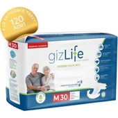 GIZLIFE Yetişkin Hasta Bezi Bel Bantlı Orta Boy Medium 120'LI - 1