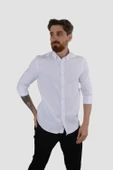 Erkek Pamuklu Dokuma Relax Fit Yazlık Gömlek G5033-BEYAZ - 1