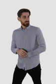 Erkek Pamuklu Dokuma Relax Fit Yazlık Gömlek G5033-GRİ - 2