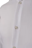Erkek Uzun Kollu Kolay Ütülenebilir Pamuklu Slim Fit Gömlek 1000-BEYAZ - 3