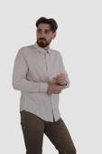 Erkek Relax Fit Pamuk Dokuma Yazlık Gömlek G5005-BEJ - 2