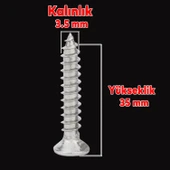 Sunta Vidası Sivri Uçlu Ahşap Tahta Ağaç Mobilya Ayak Kulp Vidası  3.5x35 Mm Paket 1000 Adet thumbnail 2