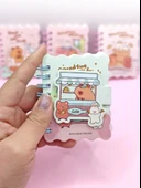 Capybara Tavşan Ayı Cırtlı Cep Boy Mini Not Defteri (7x8 cm) -Mavi - 2