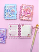 Candy Sevimli Kız Cırtlı Cep Boy Mini Not Defteri (7x8 cm) - Pembe - 4