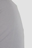 Erkek Bisiklet Yaka Jakarlı Pamuklu Slim Fit Tişört 3185-TAŞ - 2