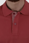 Erkek Polo Yaka Düz Pamuklu Slim Fit Tişört 3225Y-GÜL KURUSU - 3