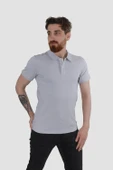 Erkek Polo Yaka Düz Pamuklu Slim Fit Tişört 3225Y-TAŞ - 2