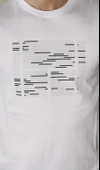 Erkek Bisiklet Yaka Basklı Pamuklu Slim Fit Tişört 3170-BEYAZ - 3