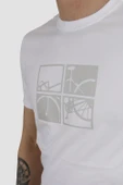 Erkek Bisiklet Yaka Bisiklet Baskılı Pamuklu Slim Fit Tişört 3107-BEYAZ - 3