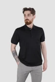 Erkek Polo Yaka Cepli Pamuklu Regular Fit Tişört 2448-SİYAH - 2