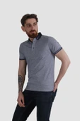Erkek Polo Yaka Desenli Pamuklu Slim Fit Tişört 2976Y-LACİVERT thumbnail 2