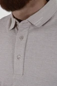 Erkek Polo Yaka Desenli Pamuklu Slim Fit Tişört 2976Y-BEJ - 2