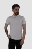 Erkek Polo Yaka Desenli Pamuklu Slim Fit Tişört 2976Y-BEJ - 1