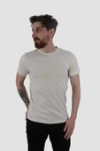 Erkek Bisiklet Yaka Bisiklet Baskılı Pamuklu Slim Fit Tişört 3107-AÇIK SARI - 2