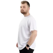 Erkek Battal Pamuklu Regular Fit Tişört 20033-BEYAZ - 3