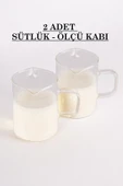 2 Adet 200 ml Kulplu Borosilikat Cam Sütlük Ve Sosluk - 3