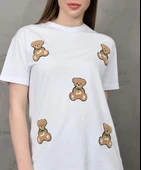 Genç Kadın Ayıcık Süzene Nakışlı T-shirt - 8