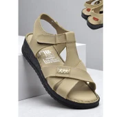 203 TAM ORTOPEDİK Hakiki Deri Kadın Sandalet Topuk Jel Taban Kadın Deri Sandalet thumbnail 7